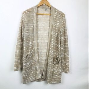 [3 for $15] Splendid Striped Light Open Cardigan Tan Beige